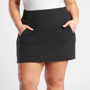 Athleta Brooklyn Mid Rise Skort Black Skirt Built in Shorts Plus Size 20 R2